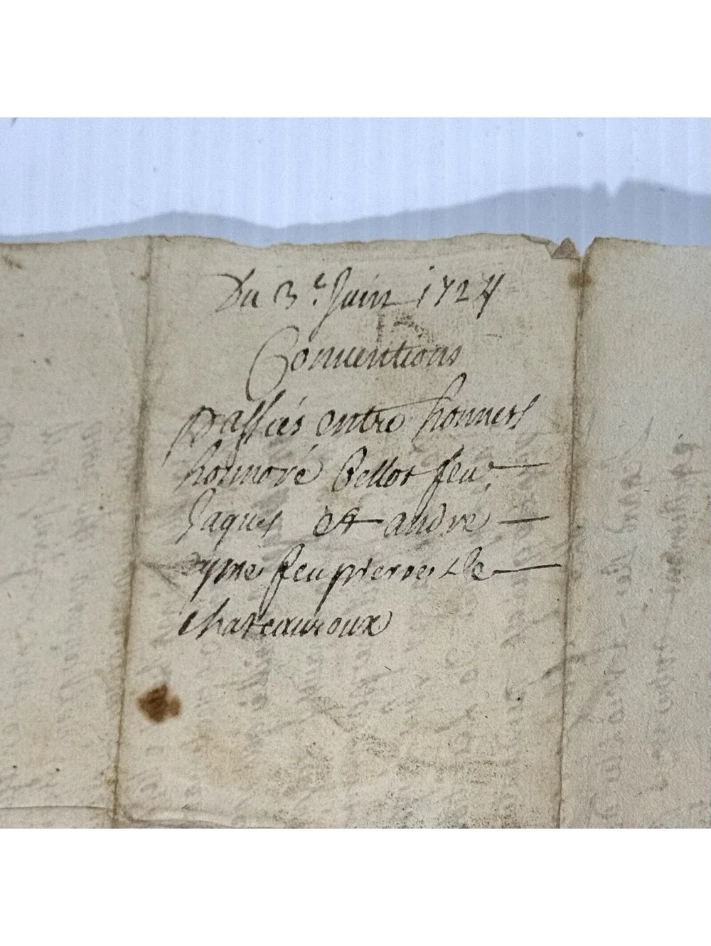 Original 1724 French Notarial Land Agreement Signed Pre-1800 Manuscript Ephemera